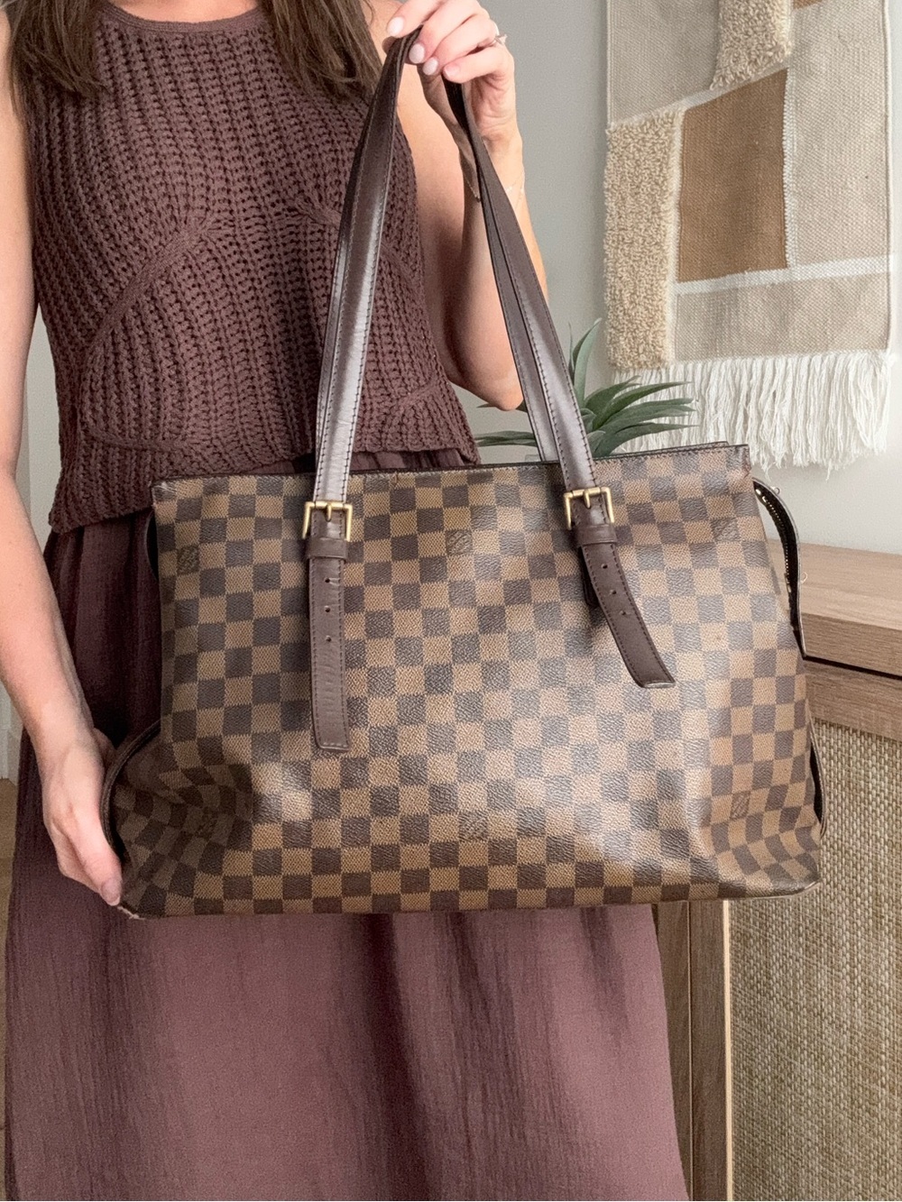 ✅AUTH✅LOUIS VUITTON CHELSEA EBENE BROWN BAG